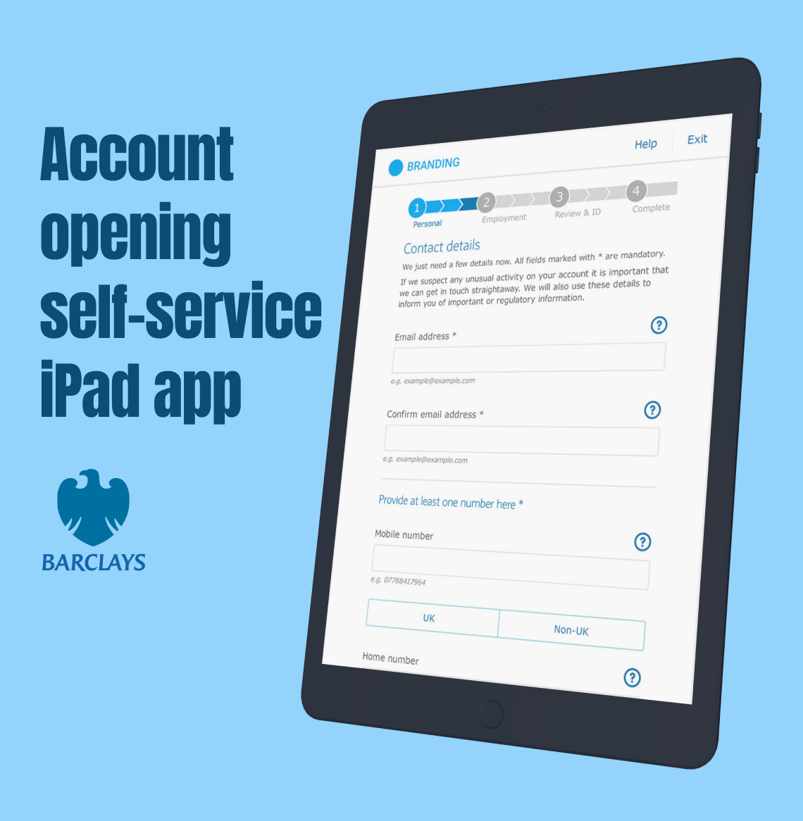 Account Opening Self-Service iPad App